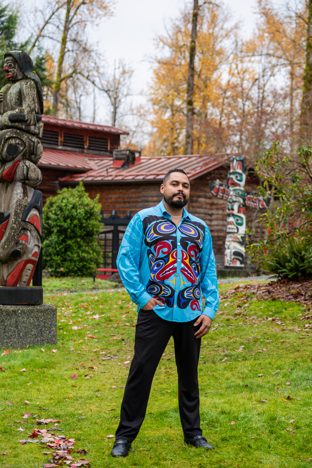 Wolf Spirit Long Sleeve Button Shirt