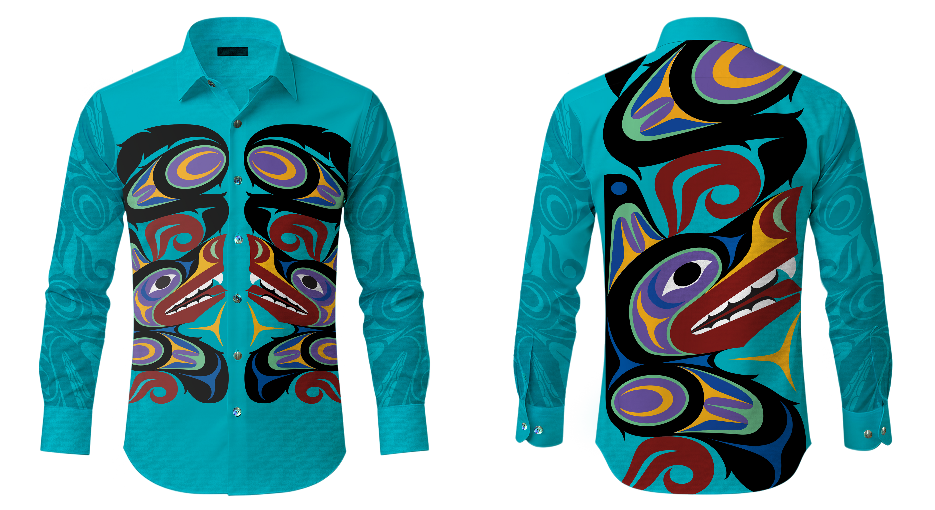 Wolf Spirit Long Sleeve Button Shirt