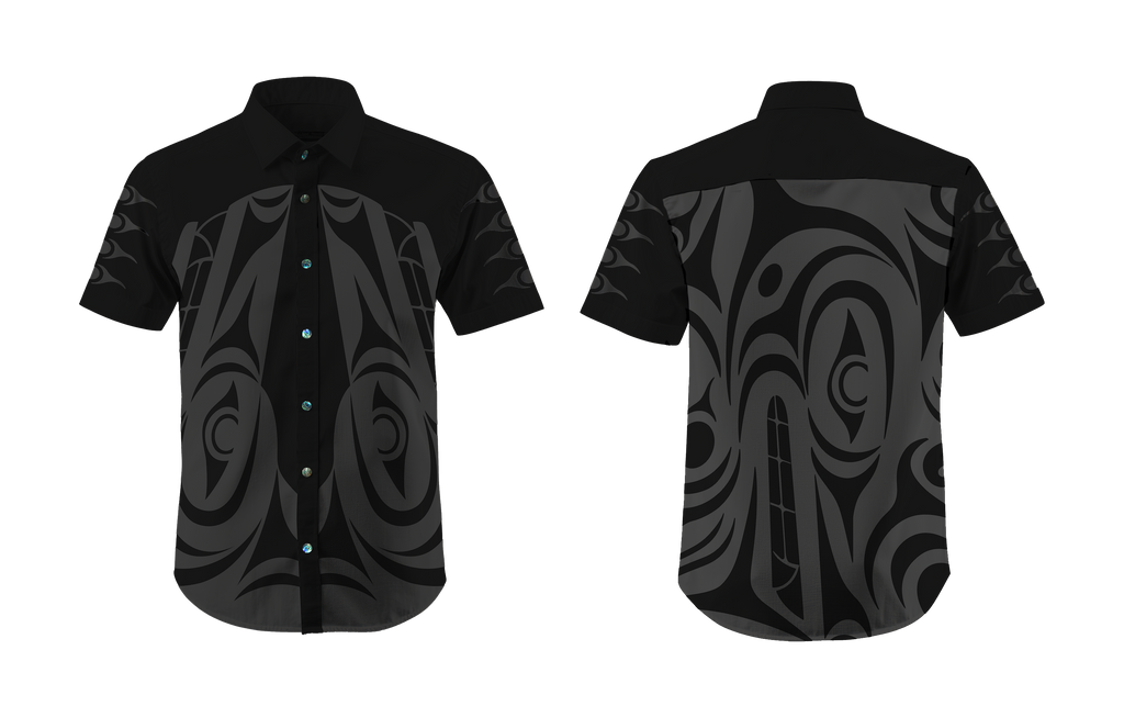 Shadow Wolf Short Sleeve Button Shirt