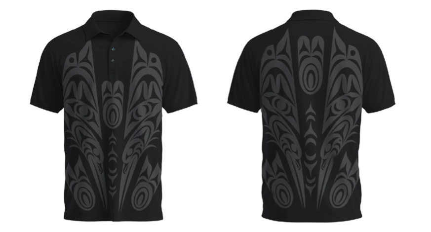 Salish Heron Black Polo