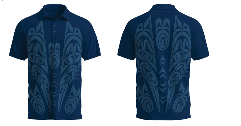 Salish Heron Blue Polo Shirt