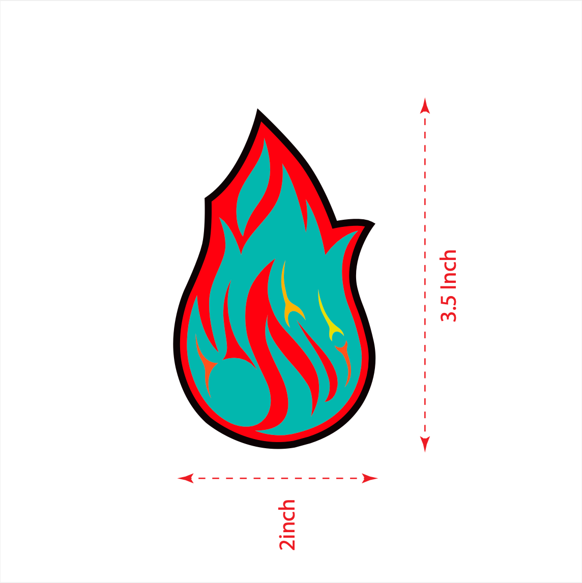 Red Flame Artwork Patch