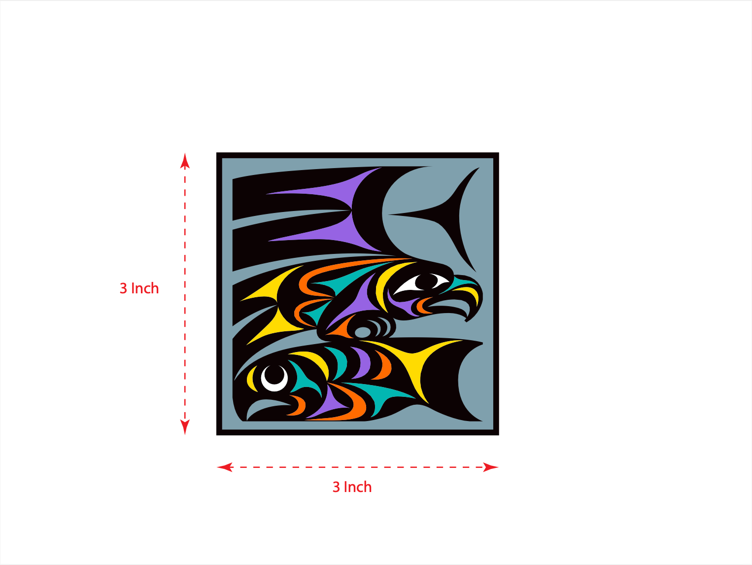 Eagle Salmon Artwork Patch