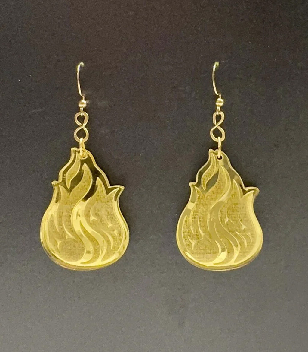 Big Fire Flame Earrings